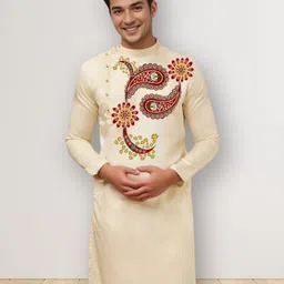 PulseIQ Men Ethnic Motifs Printed Kurta image 2