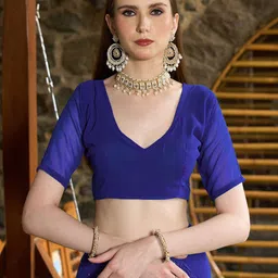 FABMORA Embellished Beads and Stones Pure Georgette Saree image 4