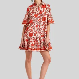 LULU & SKY Women Floral Printed Shirt Mini Dress-picture-21