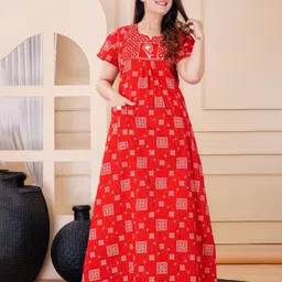 DGSM CRAFT Printed Maxi Nightdress image 4