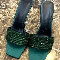 MONRSH Textured Party Slim Heeled Mules image 3