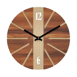 12 fox Brown & Black Contemporary Wooden Round Shaped Wall Clock-picture-34