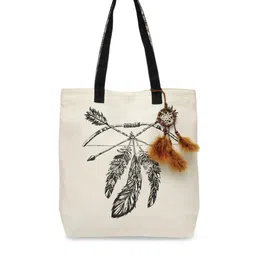 The House of Tara Printed Structured Handheld Bag with Tasselled-picture-49