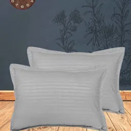 the conversion Grey Striped 210 TC Cotton Pillow Covers (Set of 2) image 1