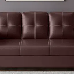 godrej interio Tycoon Synthetic Leather 3 Seater Sofa in Burgandy Colour image 1