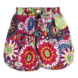 SWEET ANGEL Girls Floral Printed Cotton Loose Fit High-Rise Shorts-picture-33