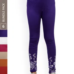 IndiWeaves Girls Pack of 6 Printed Woolen Ankle-Length Leggings-picture-39