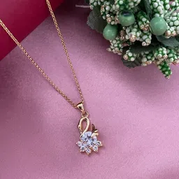 Digital Dress Room Gold-Plated Peacock-Shaped American Diamond-Stone-Studded Pendants-image-3