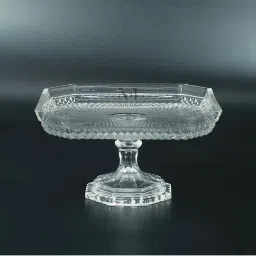 NFI Essentials Crystal Clear Dessert Pedestal Stand Vintage Style Cake Plate Serving Platter-picture-37