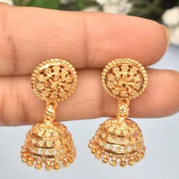 MEIRA JEWELLERY Artificial Beaded Dome Shaped Jhumkas-picture-21