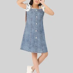 BEING NAUGHTY Girls Cotton Printed Puff Sleeve A-Line Dress-image-36