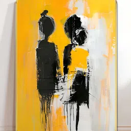 Myntra Elegant Homes Orange & Black 1 Piece Wood Abstract Wall Paintings-image-50