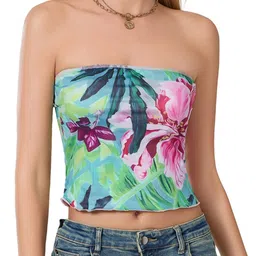 LULU & SKY Women Floral Strapless Crop Top-picture-24