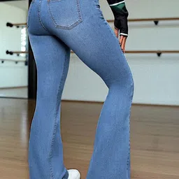 Glossia Women Bootilicious Flared High-Rise Light Fade Stretchable Jeans image 3