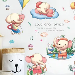 Jaamso Royals Blue & Pink Printed Waterproof Wall Sticker-image-93