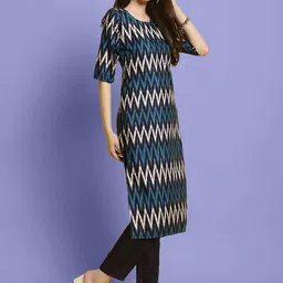 Ethnic basket Women Multicoloured Poly Crepe Kurta Sets image 5