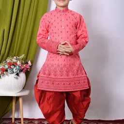 BAESD Boys Ethnic Motifs Embroidered Regular Sequinned Kurta with Patiala-picture-33