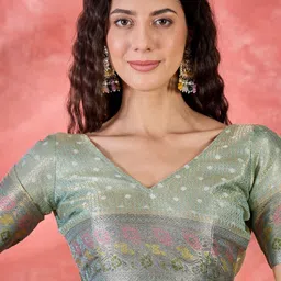 all about you Woven Design Zari Heavy Work Saree with Blouse Piece image 2