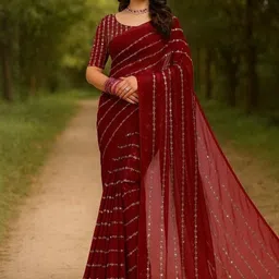 Moda Rapido Women Maroon Sarees-picture-18