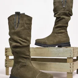 CLOG LONDON Women Block-heeled Slouchy Boots-image-80