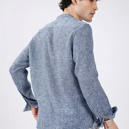 VASTRADO Men Checked Thread Work Kurta image 4