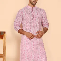 Jompers Men Embroidered Chikankari Kurta image 4