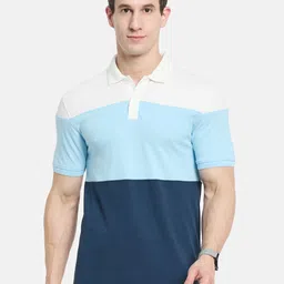 Octave Men Colourblocked Polo Collar Cotton T-shirt-picture-47