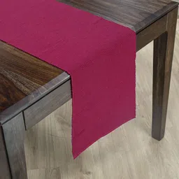 Fabindia Fuchsia Colored Pure Cotton Woven Table Runner image 3