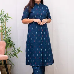 DIVASTRI Women Ethnic Motifs Printed Regular Kurta with Trousers-picture-22