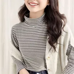 StyleCast Striped High Neck Woollen Sweater-picture-35