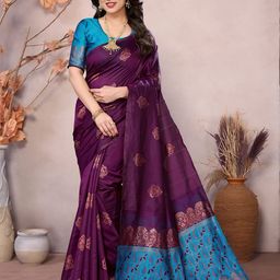 Anouk Ethnic Motifs Woven Design Zari Banarasi Saree-picture-13