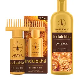 indulekha Bringha Hair Care Duo - Shampoo 340ml & Hair Oil 120ml-picture-57