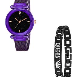 CSAMON Women Analogue Watch with Queen Print Bracelet Gift Set-picture-18