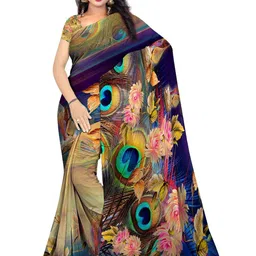 SHIVAM FABRICS Floral Poly Georgette Saree-picture-11