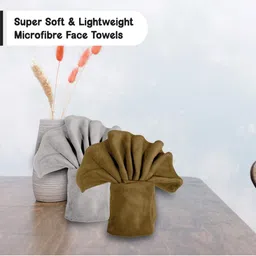 HOUSSE Grey & Green 6 Pieces 450 GSM Ultra Absorbent Super Soft Quick Dry Face Towels image 2