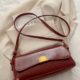 LULU & SKY PU Oversized Structured Shoulder Bag With Applique image 2