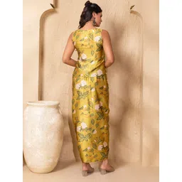 MABISH by Sonal Jain Floral Printed V-Neck Waistcoat & Dhoti Skirt Co-Ords image 3