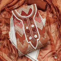 Lilots Organza Unstitched Dress Material-picture-38