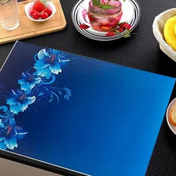 Aura 6Pcs Blue & White Printed Table Placemats image 3