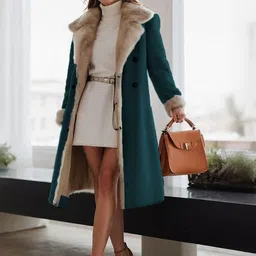 Athena Women Notched Lapel Collar Single-Breasted Woollen Trench Coat-picture-15