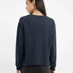levi's Women's Graphic Print Navy Crew Neck Sweatshirt image 3