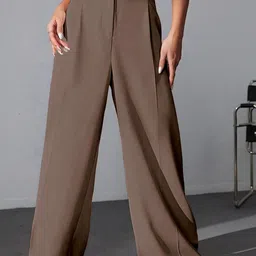 Mast & Harbour Women Loose Fit High-Rise Pleated Wide Leg Trousers-picture-12