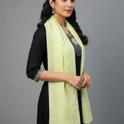 Sangria Women Ethnic Motifs Woven Design Dupatta With Tasselled Border image 2