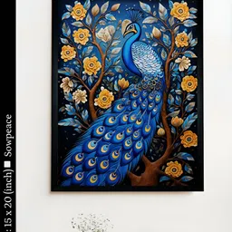 SOWPEACE Blue & Yellow 1 Piece Canvas Birds and Animals Wall Paintings-picture-37