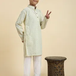 Pro-Ethic STYLE DEVELOPER Boys Floral Regular Kurta with Pyjamas-picture-47