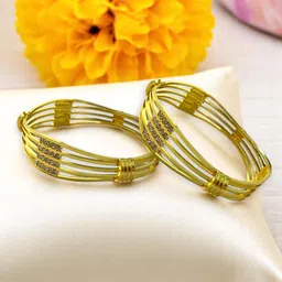 AARTISAI Set Of 2 Gold Plated Stone Studded Bangle image 3