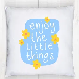 Loops n knots White & Blue Enjoy The Little Things Printed Pre-Filled Cushion image 4