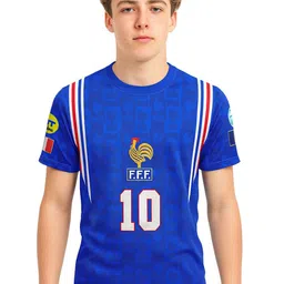 dostitch Kids France Home Kit Zidane Printed Round Neck Short Sleeves Tshirts image 2