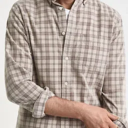GANT Men Classic Fit Checked Button-Down Collar Pure Cotton Casual Shirt image 2