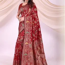 Moda Rapido Ethnic Motifs Woven Design Zari Kanjeevaram Saree image 3